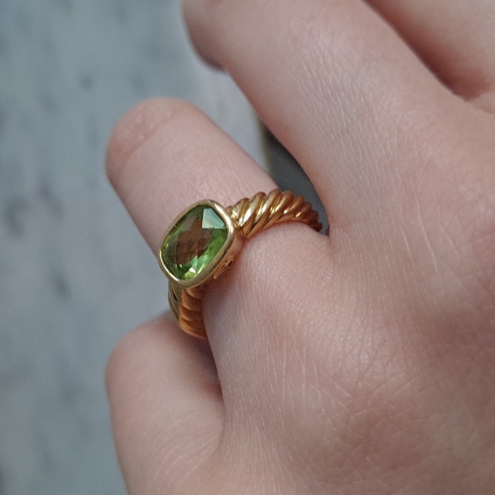 Vintage David Yurman 18K gold and peridot ring - Picture 12 of 16